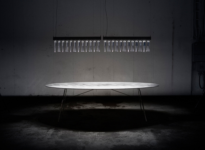 Prismi. Lamp with crystal prism. Lena Bergström Design.